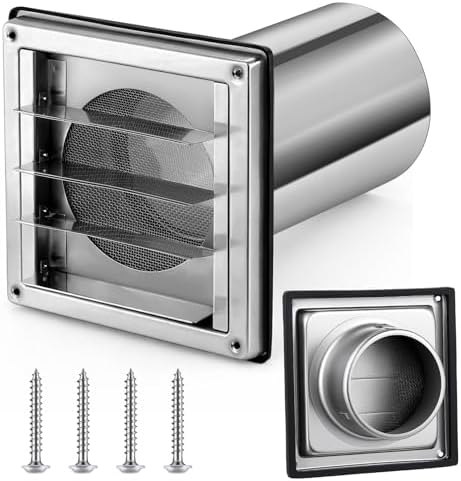Glooglitter 4 Inch Wall Vent Cover Stainless Steel by Glooglitter