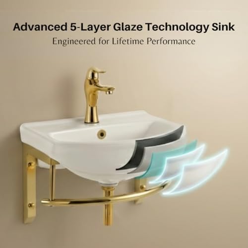 Renovators Supply Small ADA Wall Mount Bathroom Sink, 17 3/4 in. - Image 4