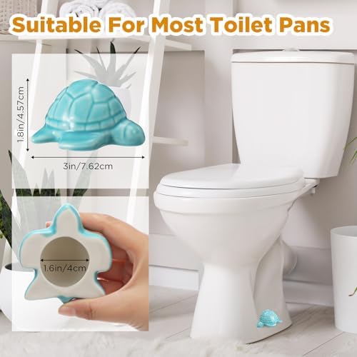 FillTouch Toilet Bolt Covers, Decorative Ceramic Caps, Turquoise Blue - Image 3