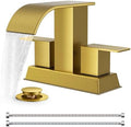 FORIOUS Bathroom Sink Faucet 4 Inch Centerset 2 or 3 Hole Brushed Gold by FORIOUS