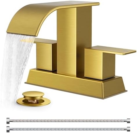 FORIOUS Bathroom Sink Faucet 4 Inch Centerset 2 or 3 Hole Brushed Gold by FORIOUS
