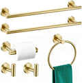 6 Pieces Brushed Gold Bathroom Hardware Accessories Set, SUS304 Stainless Steel by Meetuniquestylesandneeds