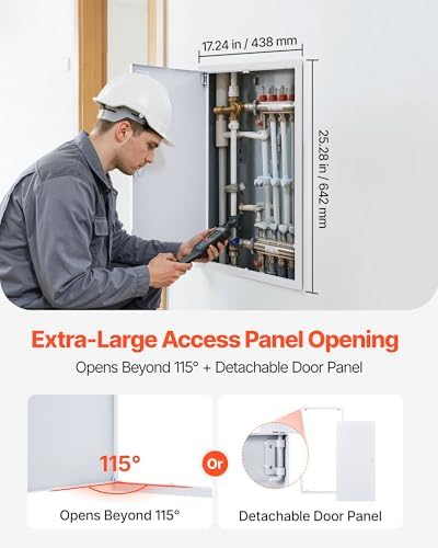 VEVOR Access Panel for Drywall, 25.3 x 17.2 in Galvanized Steel Access Door - Image 4