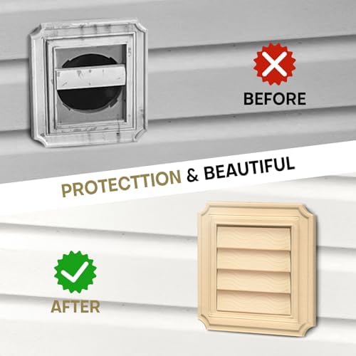 4-Pack White Dryer Vent Cover Replacement, Exterior Exhaust Vent Flaps - Image 7