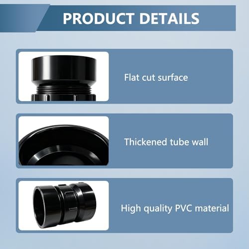 Lesso 1-1/2 Inch ABS P-Trap Union – HUB x HUB Connection, Detachable Sink Drain - Image 4