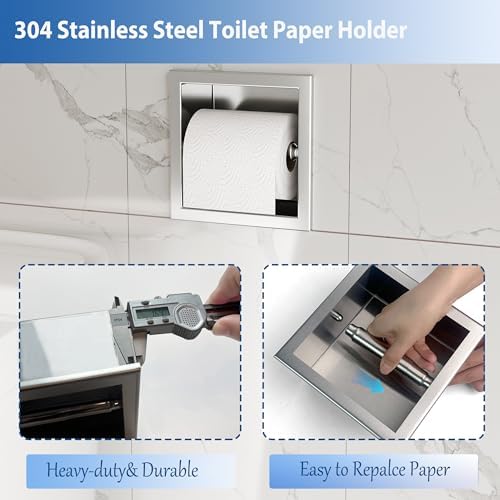 Neodrain Gold 304 Stainless Steel Recessed in Wall Toilet Paper Holder - Image 6