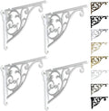 Shelf Brackets 8 Inch 4PCS Heavy Duty White Wall Bracket Baroque Kitchen by khtumeware