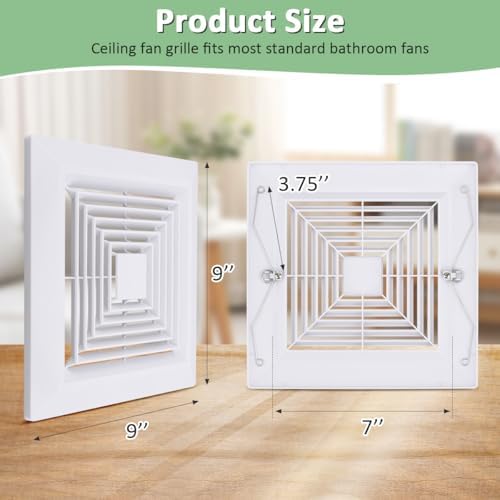 9x9 Bathroom Exhaust Fan Cover, Ceiling Vent Replacement - Image 2