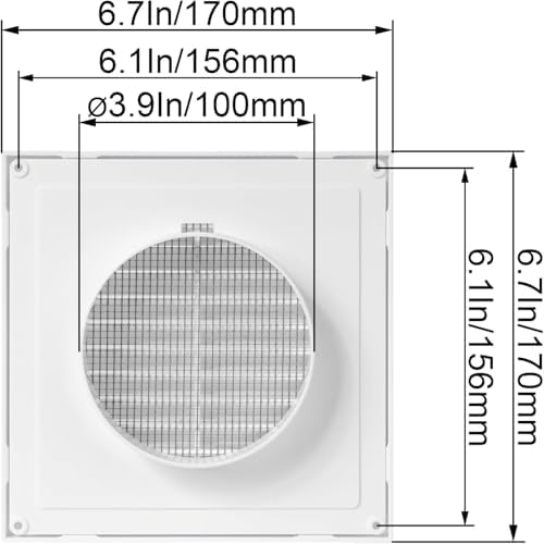 White 4" Inch Ventilation Grille - Image 2