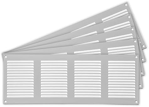 Repa Market 5-Pack Air Vent Cover 16x6 Inch White Galvanized Steel Louvered by RepaMarket