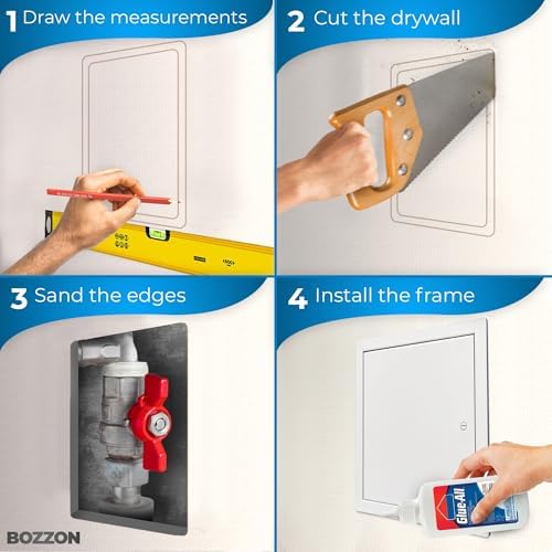 BOZZON Access Panel for Drywall 8 x 8 inch – Metal Door - Image 3