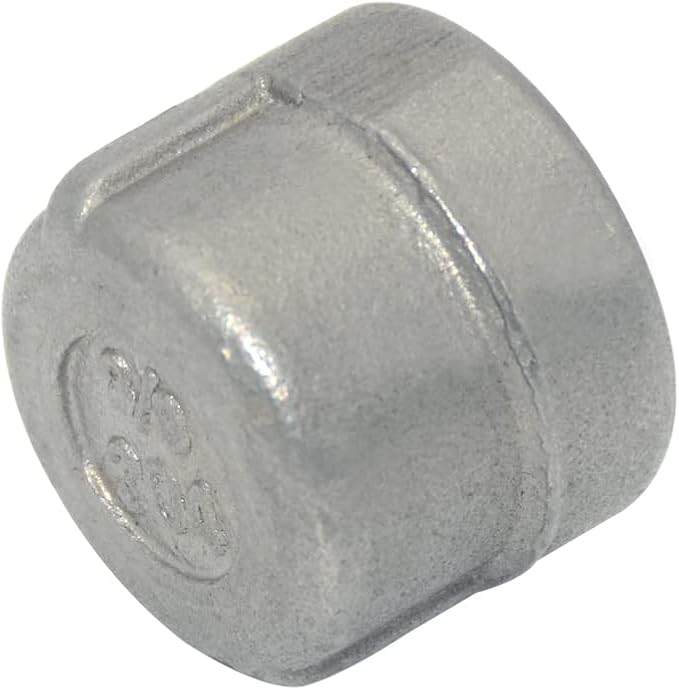 3/8" Cap, NPT Female Threaded Cast Pipe Fitting, Stainless Steel 304 - Image 4