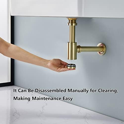 Brass P Trap Bathroom Sink: 1-1/4 Sink Trap - Image 2