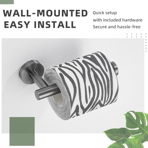 APLusee Toilet Paper Holder for Restroom, Gunmetal Gray, Wall Mounted - Image 3