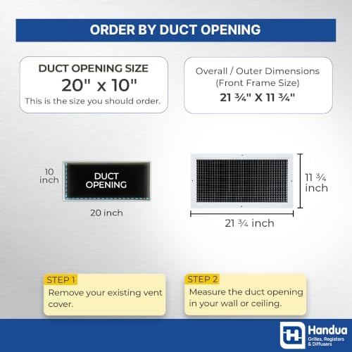 Fits 20x10 and 10x20 Duct Opening | Aluminum Eggcrate Return Air Grille | Low - Image 2