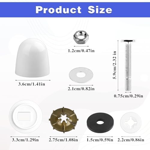 Toilet Floor Bolts and Caps Set, Universal Toilet Flange Repair Kit Stainless - Image 3