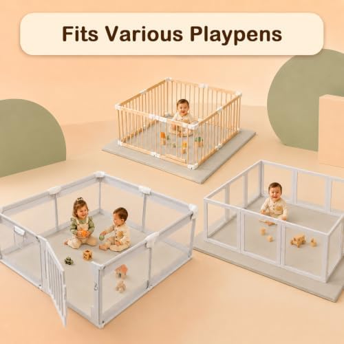 Vegan Leather Baby Play Mat, 71x59 Thick Cushioned Waterproof Playpen Mat - Image 5