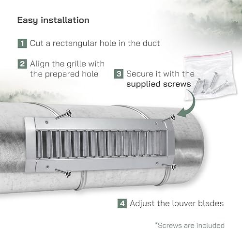 Vent Systems 25" x 5" Inch Galvanized Steel Louvered Air Return Vent Cover - Image 4
