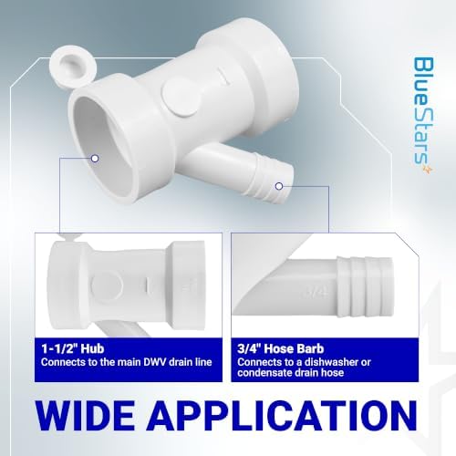 BlueStars 212332 Condensate Drain Pipe 1-1/2" x 1-1/2" x 3/4" - Image 4