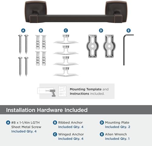 Amerock Stature 8" Oil-Rubbed Bronze Towel Bar - Image 4