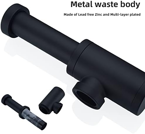 Matte Black Bottle P Trap Bathroom Sink, 1 1/4 - Image 3