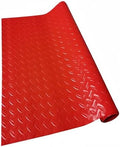 Garage Floor Mat Red 1.5×14m, Diamond Plate PVC Flooring Roll Thickened Garage by Unknown