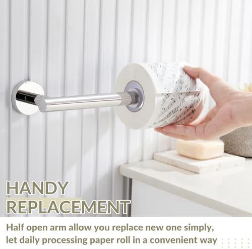 APLusee Toilet Paper Holder for Bathroom Paper Storage, Polished Chrome - Image 4
