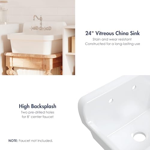 Eridanus 24" Utility Sink, Wall Mount Farmhouse Laundry Sinks - Image 5