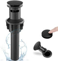 Black Pop Up Drain with Overflow, Double-Sealed Bathroom Sink Drains, No Rust by HOIGY
