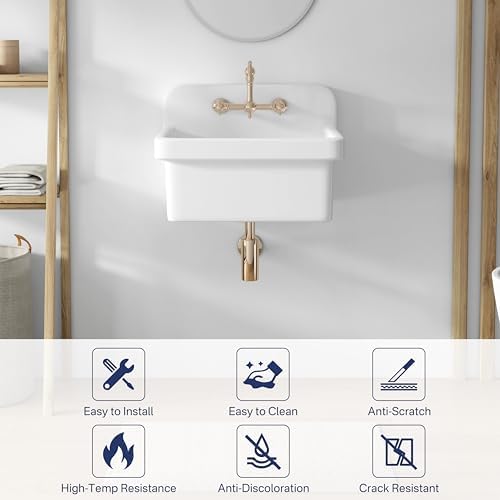 Eridanus 24" Utility Sink, Wall Mount Farmhouse Laundry Sinks - Image 6