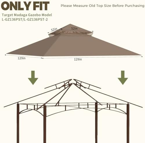 Gazebo Cover Replacement for Target Madaga L-GZ136PST - Image 2