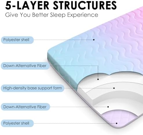 SCHNAUZER HOME Japanese Futon Floor Mattress Full 3.5" Thick Rainbow - Image 4