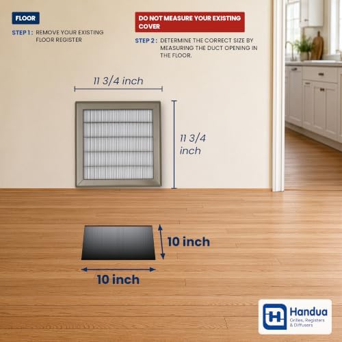 Fits 10x10 Duct Opening | Return Air Floor Grille by Handua | Walkable Vent - Image 2