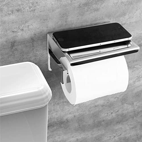 HITSLAM Toilet Paper Roll Holder Polished Chrome, Adhesive Mount, No Wobble - Image 3