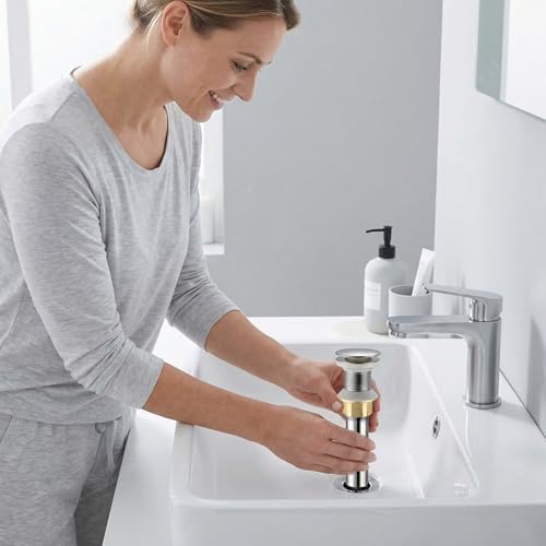Bathroom Sink Drain, Drain Stopper Bathroom Sink Without Overflow, Assembly - Image 2