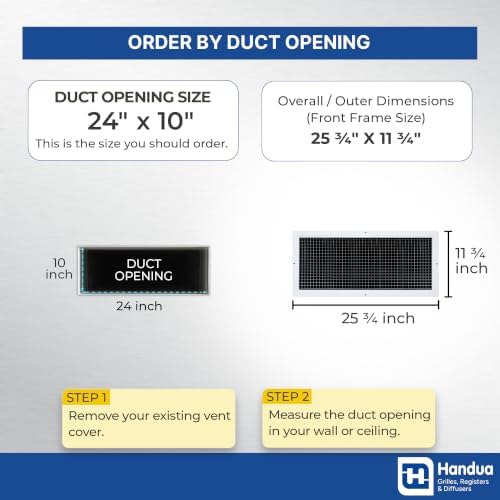 Fits 24x10 and 10x24 Duct Opening | Aluminum Eggcrate Return Air Grille | Low - Image 2