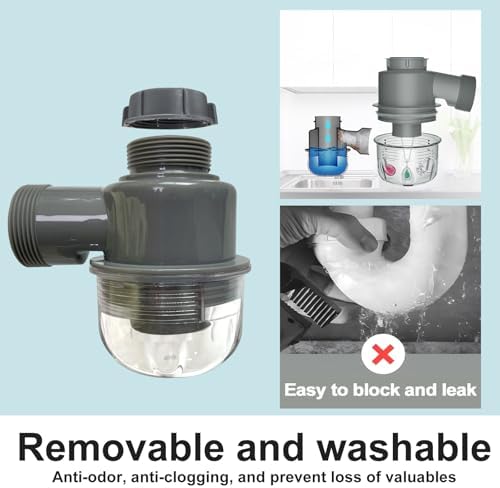 Sink Trap 1 1/2'' P-Trap Replacement Upgrade Visible Removable Easy to Clean - Image 4