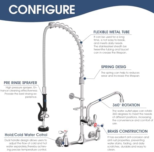 Commercial Wall Mount Kitchen Faucet - Image 3