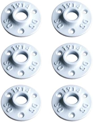 1/2" FLANGE Industrial Threaded Black Iron Pipe Fittings; White Satin Finish by PRIMPIPEWORKS