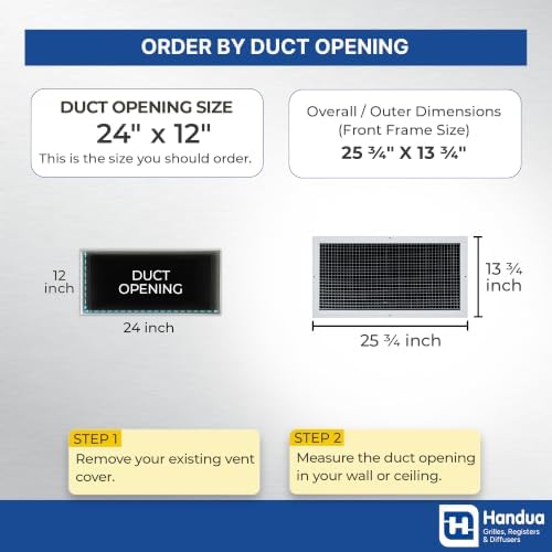 Fits 24x12 and 12x24 Duct Opening | Aluminum Eggcrate Return Air Grille | Low - Image 2