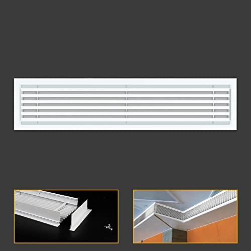 Linear Bar Air Grille 16" X 4", Aluminum Air Supply/Return Grilles, Easy Air by Powrocket