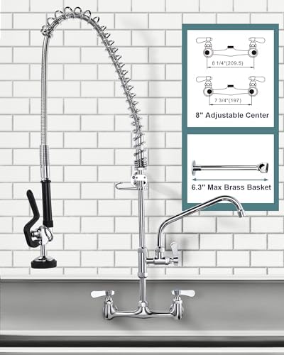 ALEASHA 36" Commercial Sink Faucet Wall Mount - Image 3
