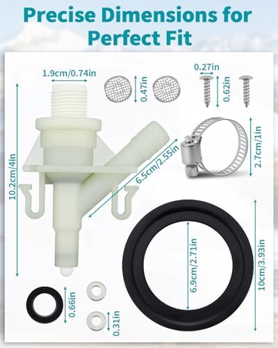 385311641 RV Toilet Valve Replacement Kit Compatible - Image 2