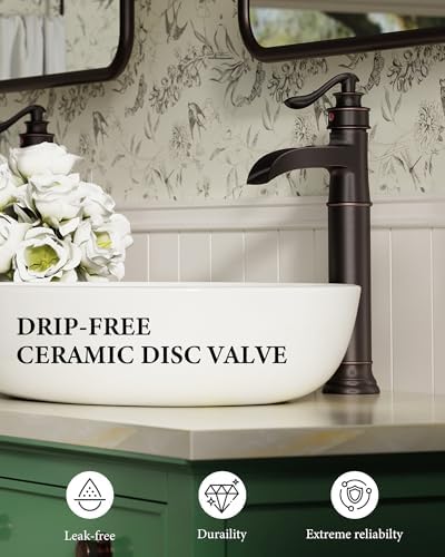 Waterfall Vessel Sink Faucet Brass Single Handle 1 Hole - Image 5