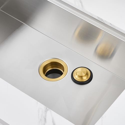 Luxier GD02-G Kitchen Sink Garbage Disposal Flange and Stopper in Brushed Gold - Image 6