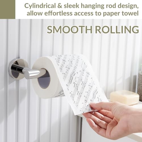 APLusee Toilet Paper Holder for Bathroom Paper Storage, Polished Chrome - Image 5