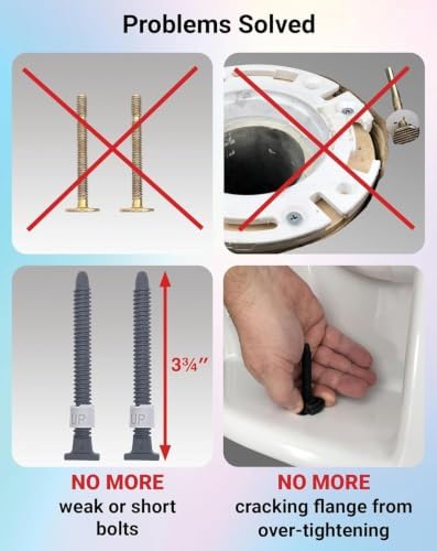 One-N-Done Premium 3.75" Toilet Bolts: Toilet Flange Repair Kit, Locking Bolt - Image 5