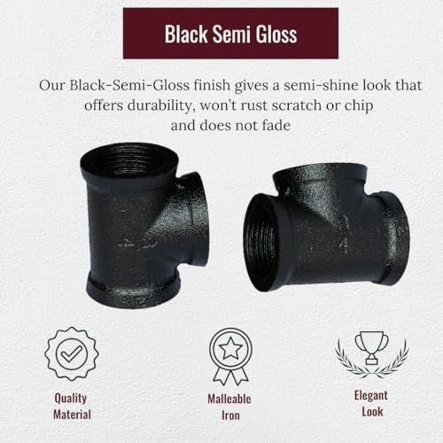 Tee 3/4" Pipe Fitting – Industrial Threaded Black Iron Pipe Fitting - Image 2