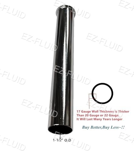 EZ-FLUID Heavy Duty 1-1/2" x 6" Flanged Sink Tailpiece Commercial Grade 17GA - Image 2