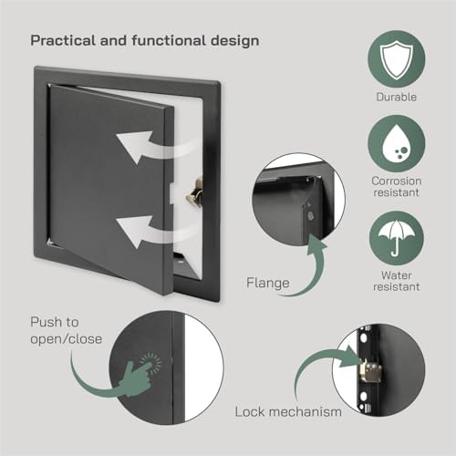 Vent Systems 8'' x 8'' Inch Anthracite Metal Access Panel - Image 4